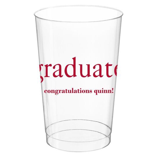 Big Word Graduate Clear Plastic Cups